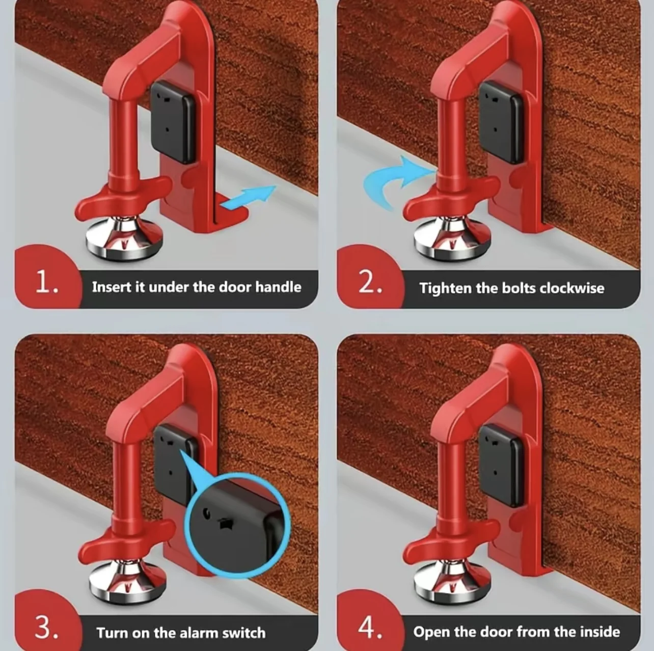 1pc 휴대용 알람 도어 스토퍼 합금 아파트 호텔 여행 - Door Stop Alarm 리뷰 및 가격