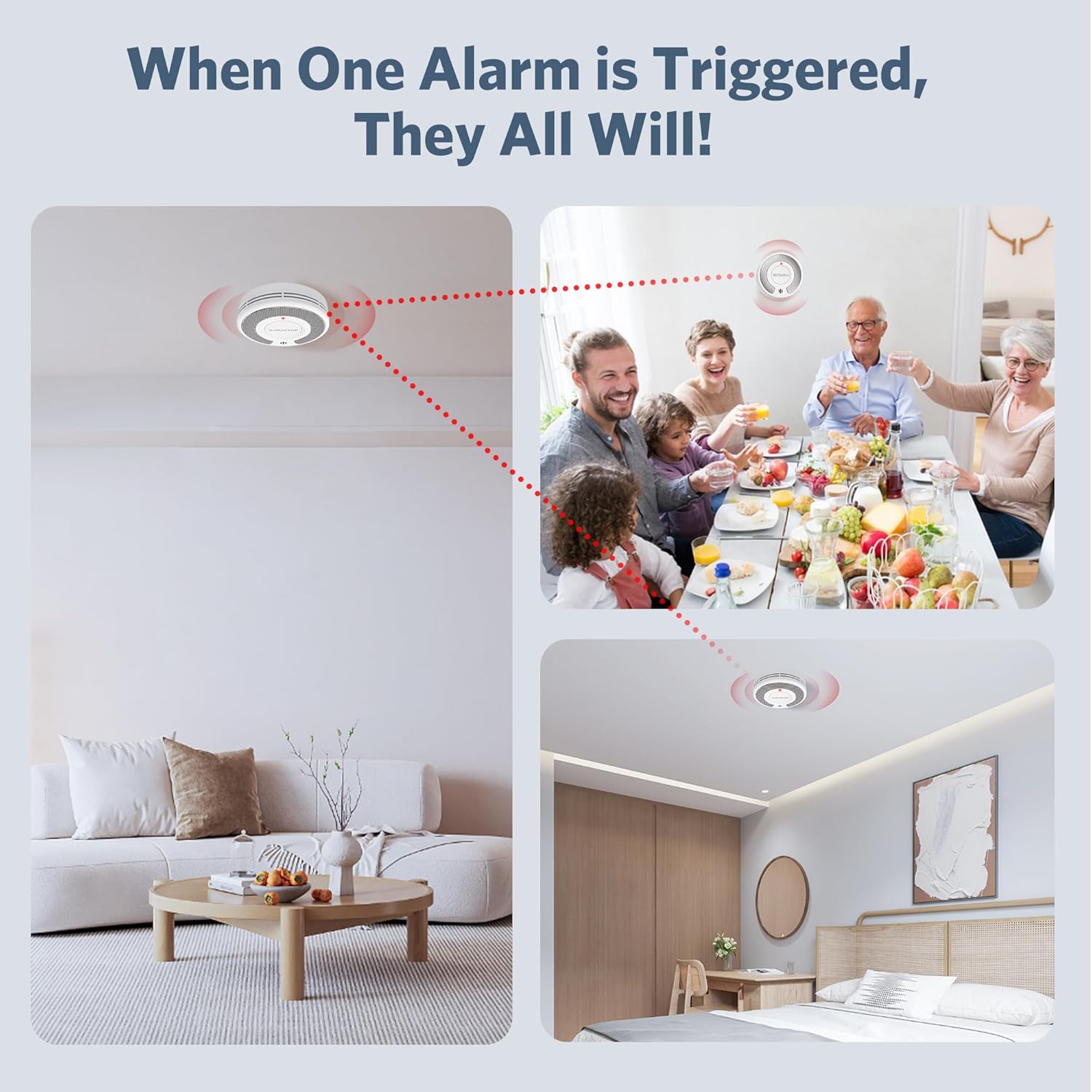 무선 상호 연결(433MHz)+Tuya(2.4GHz)  - Smoke Detector Interconnected 리뷰 및 가격