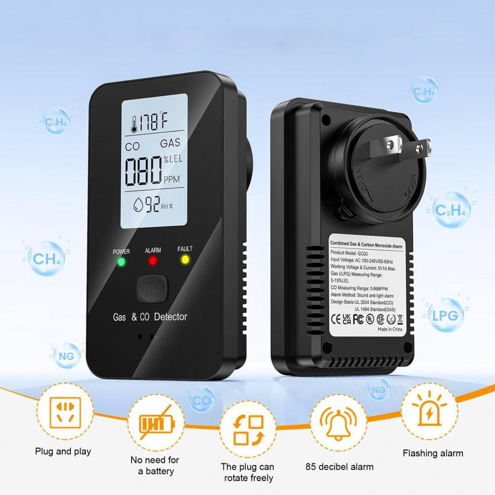 천연가스 및 일산화탄소 감지기, 일산화탄소 경보기, 프 - Co Detector Plug 리뷰 및 가격