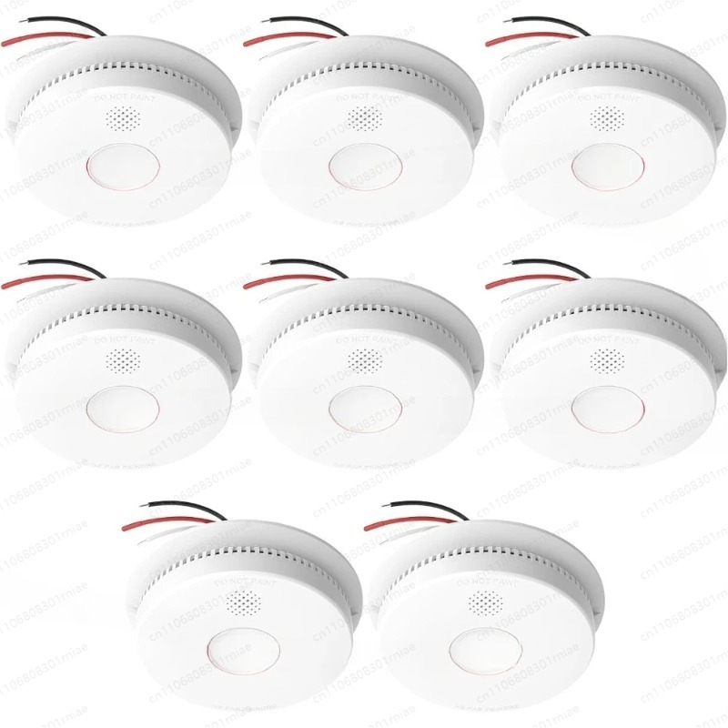 고품질 8팩, 유선 연결형 연기 감지기, 9V 배터리  - Smoke Detector Interconnected 리뷰 및 가격
